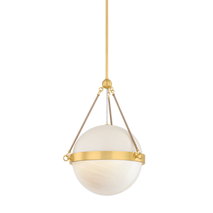 Mitzi ABBIE Pendant in AGED BRASS/SOFT BISQUE