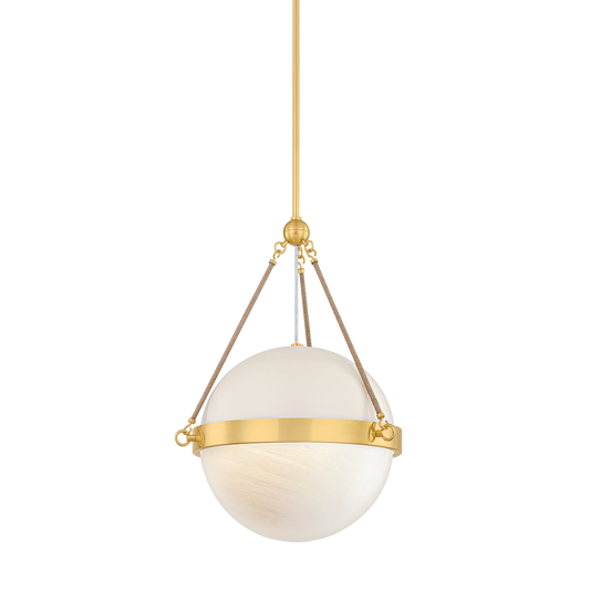 Mitzi ABBIE Pendant in AGED BRASS/SOFT BISQUE