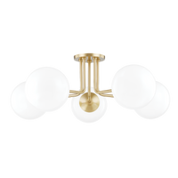 Mitzi Stella Semi Flush in Aged Brass