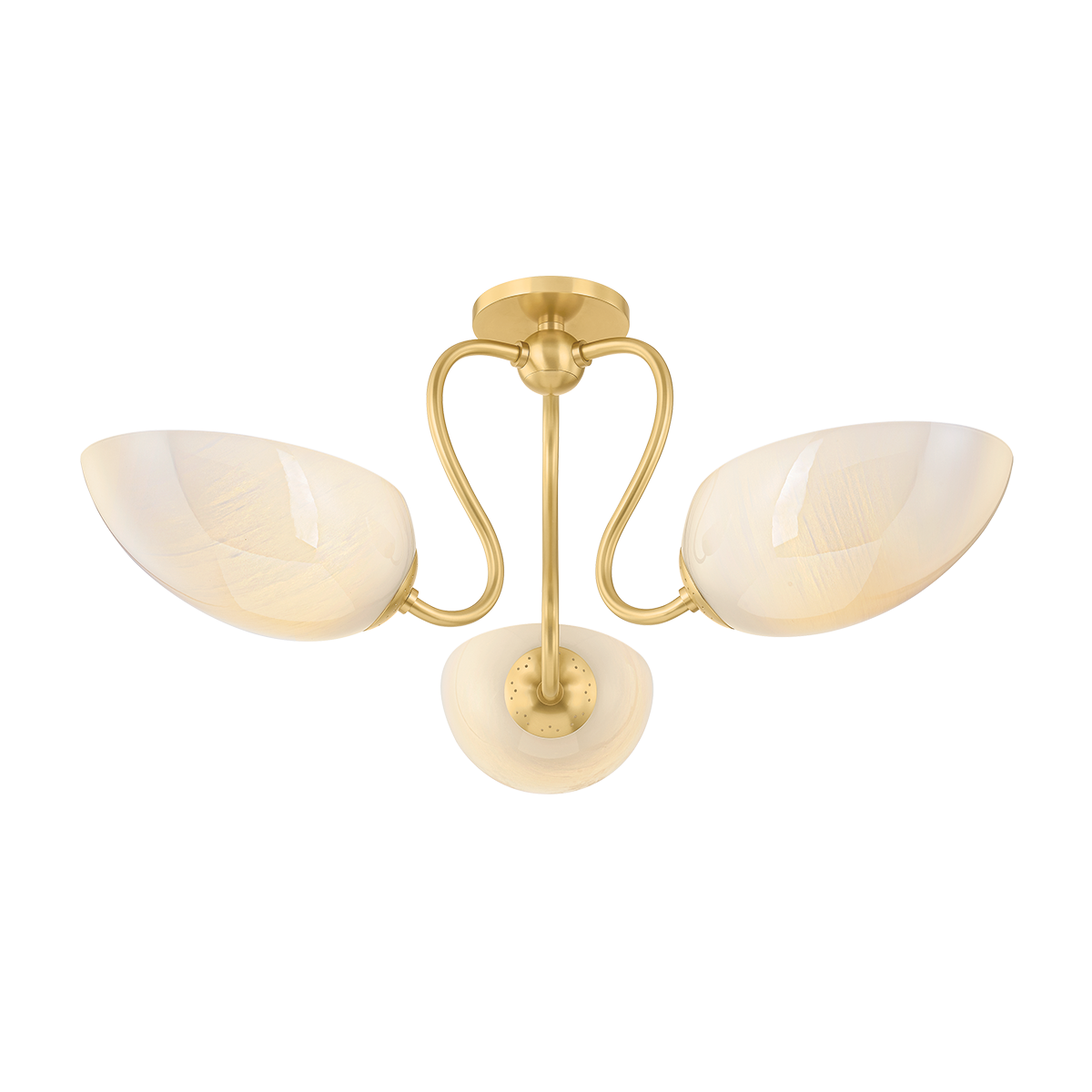 Mitzi Reva Semi Flush in AGED BRASS