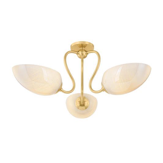 Mitzi Reva Semi Flush in AGED BRASS