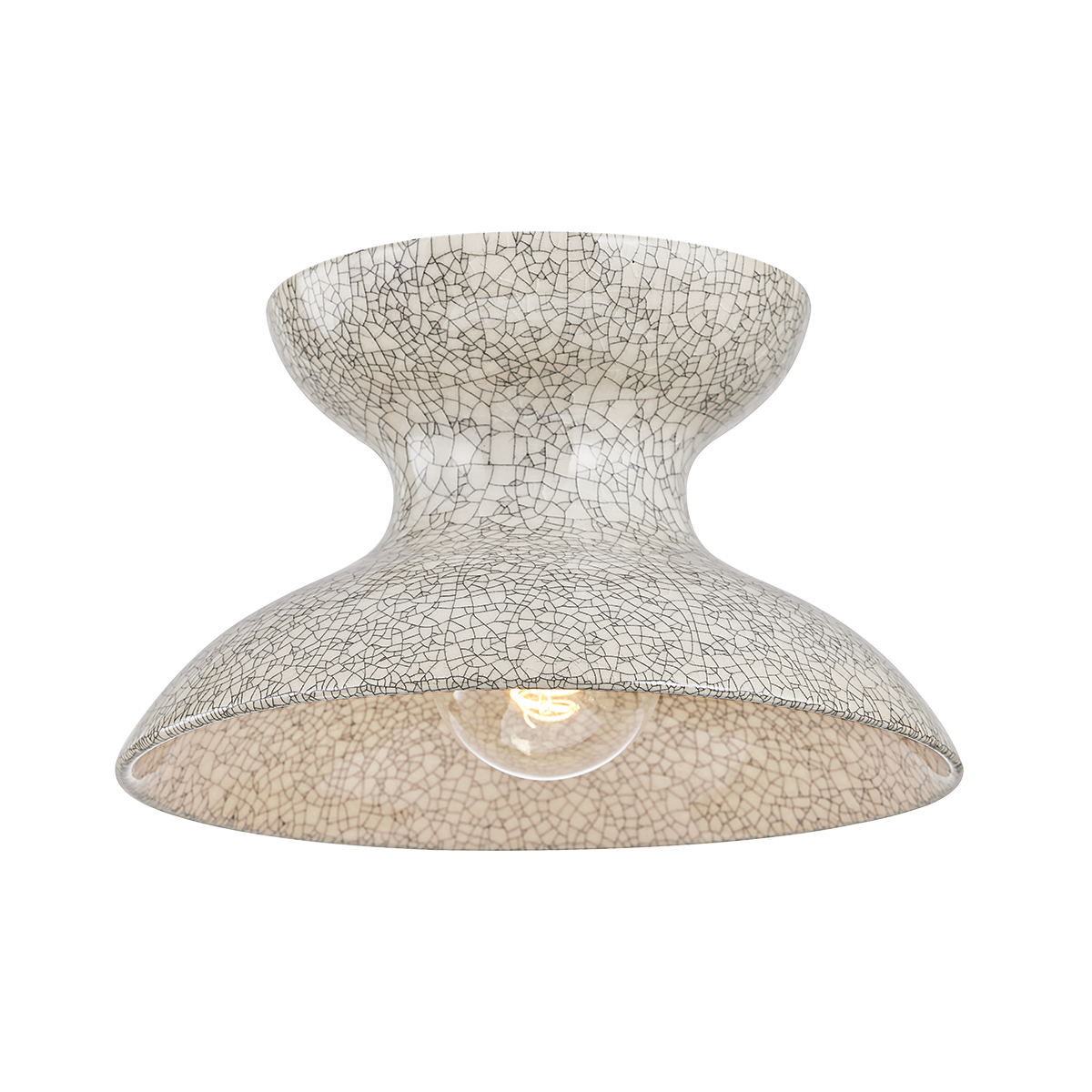 Mitzi Carina Flush Mount in AGED BRASS/CERAMIC BELGIAN CRACKLE