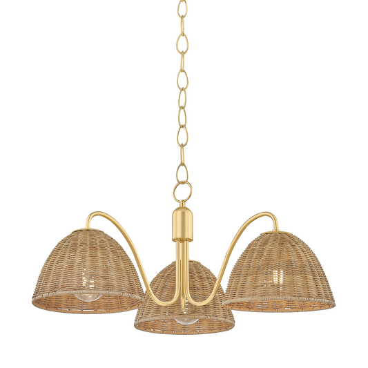 Mitzi Katniss Chandelier in AGED BRASS