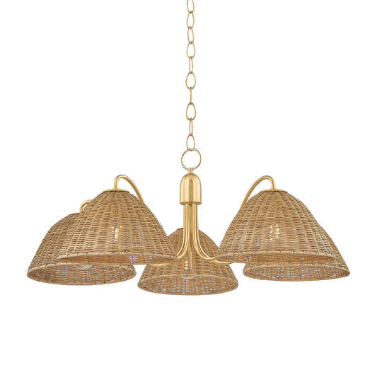 Mitzi Katniss Chandelier in AGED BRASS