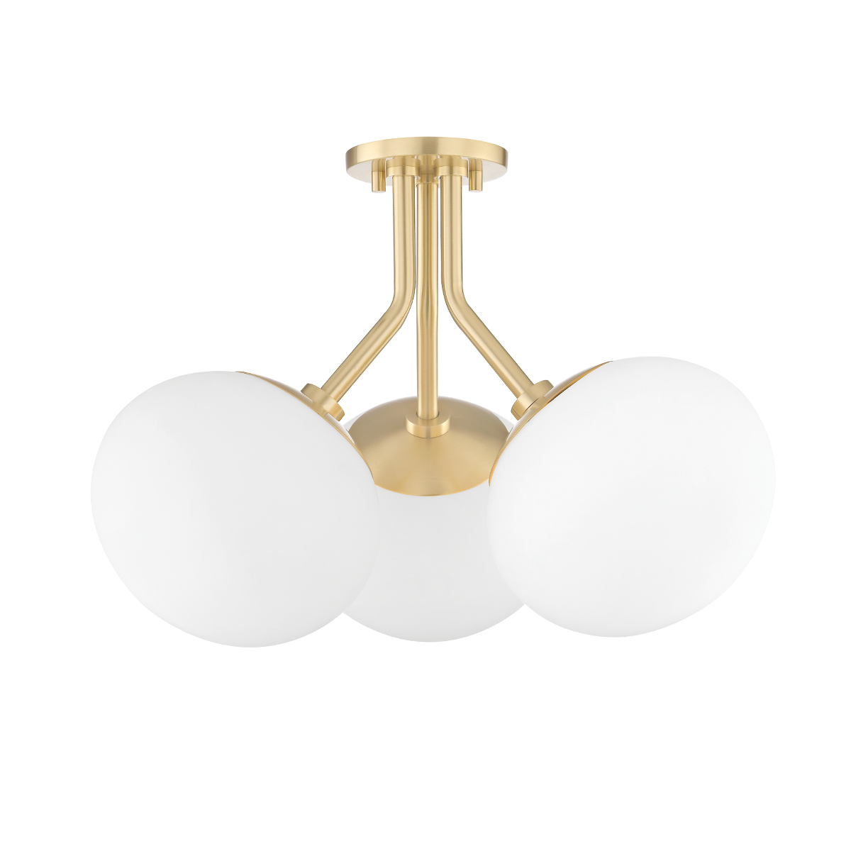 Mitzi Estee Semi Flush in Aged Brass