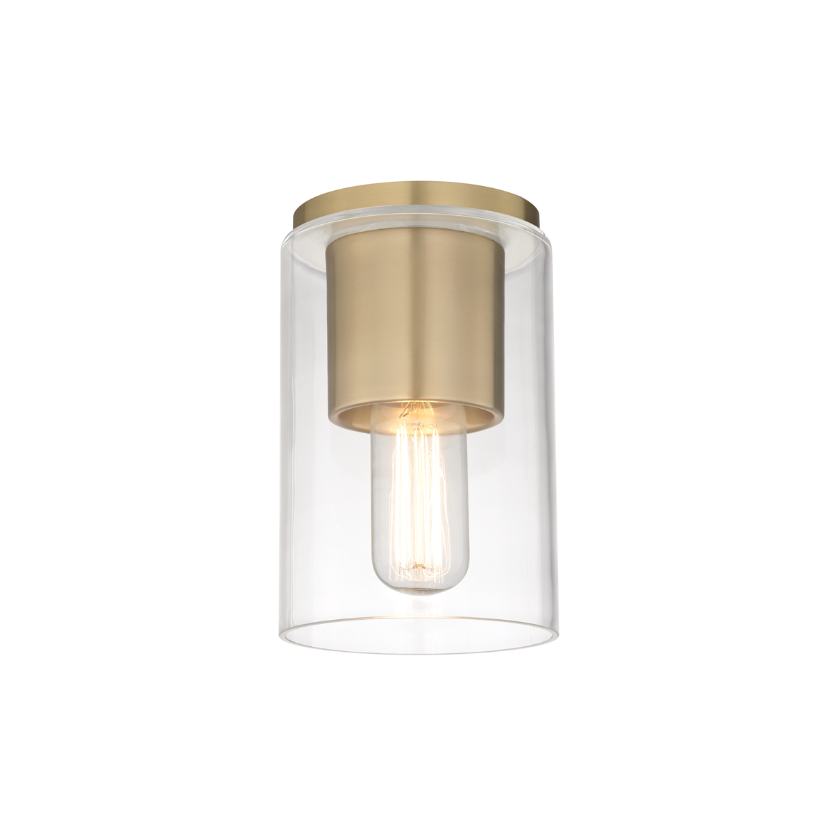 Mitzi Lula Flush Mount in Aged Brass