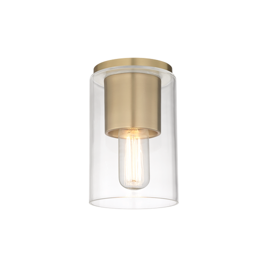Mitzi Lula Flush Mount in Aged Brass