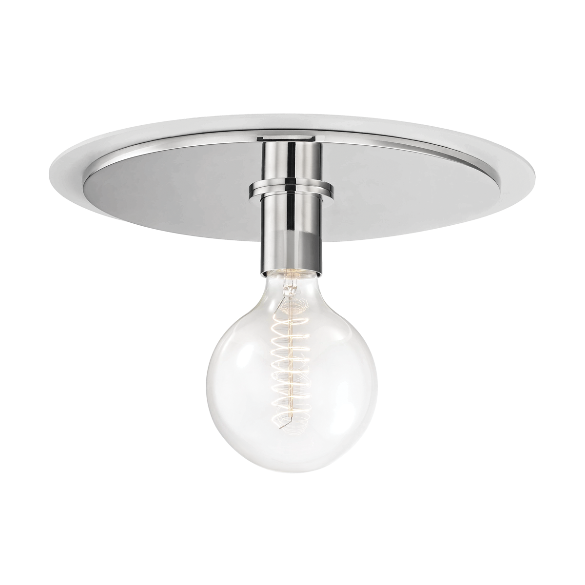Mitzi Milo Flush Mount in Polished Nickel/white