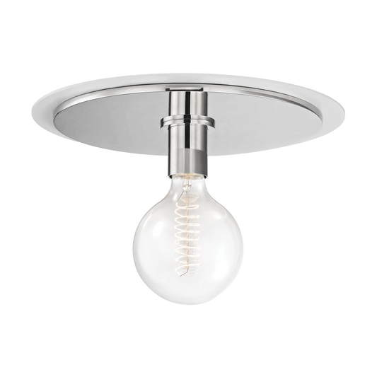 Mitzi Milo Flush Mount in Polished Nickel/white