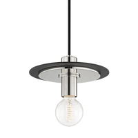 Mitzi Milo Pendant in Polished Nickel/black