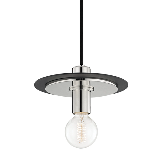 Mitzi Milo Pendant in Polished Nickel/black