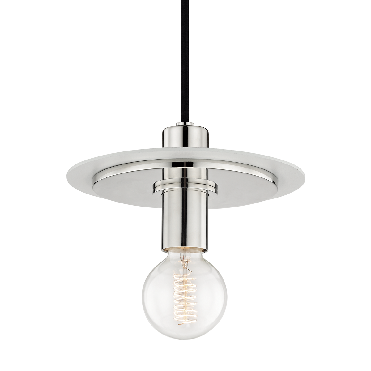 Mitzi Milo Pendant in Polished Nickel/white