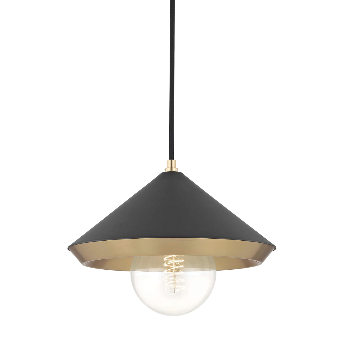 Mitzi Marnie Pendant in Aged Brass/black