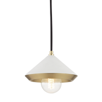 Mitzi Marnie Pendant in Aged Brass/soft Off White