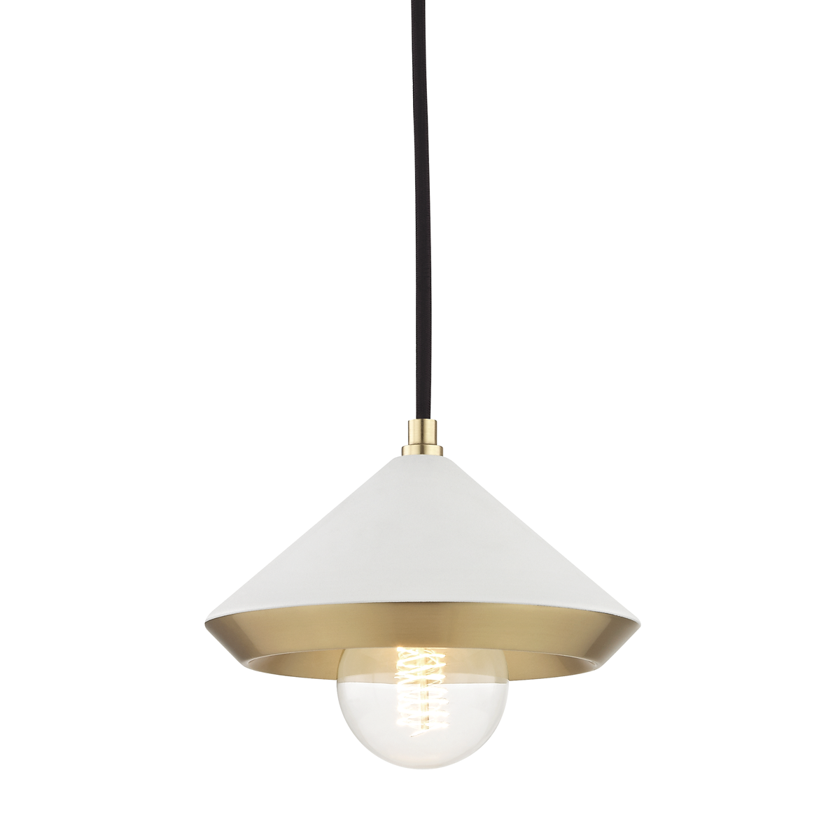 Mitzi Marnie Pendant in Aged Brass/soft Off White