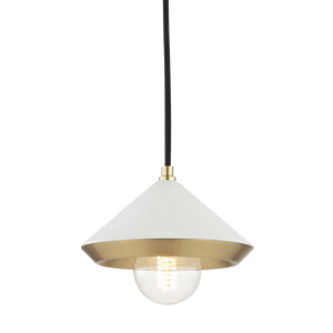 Mitzi Marnie Pendant in Aged Brass/soft Off White