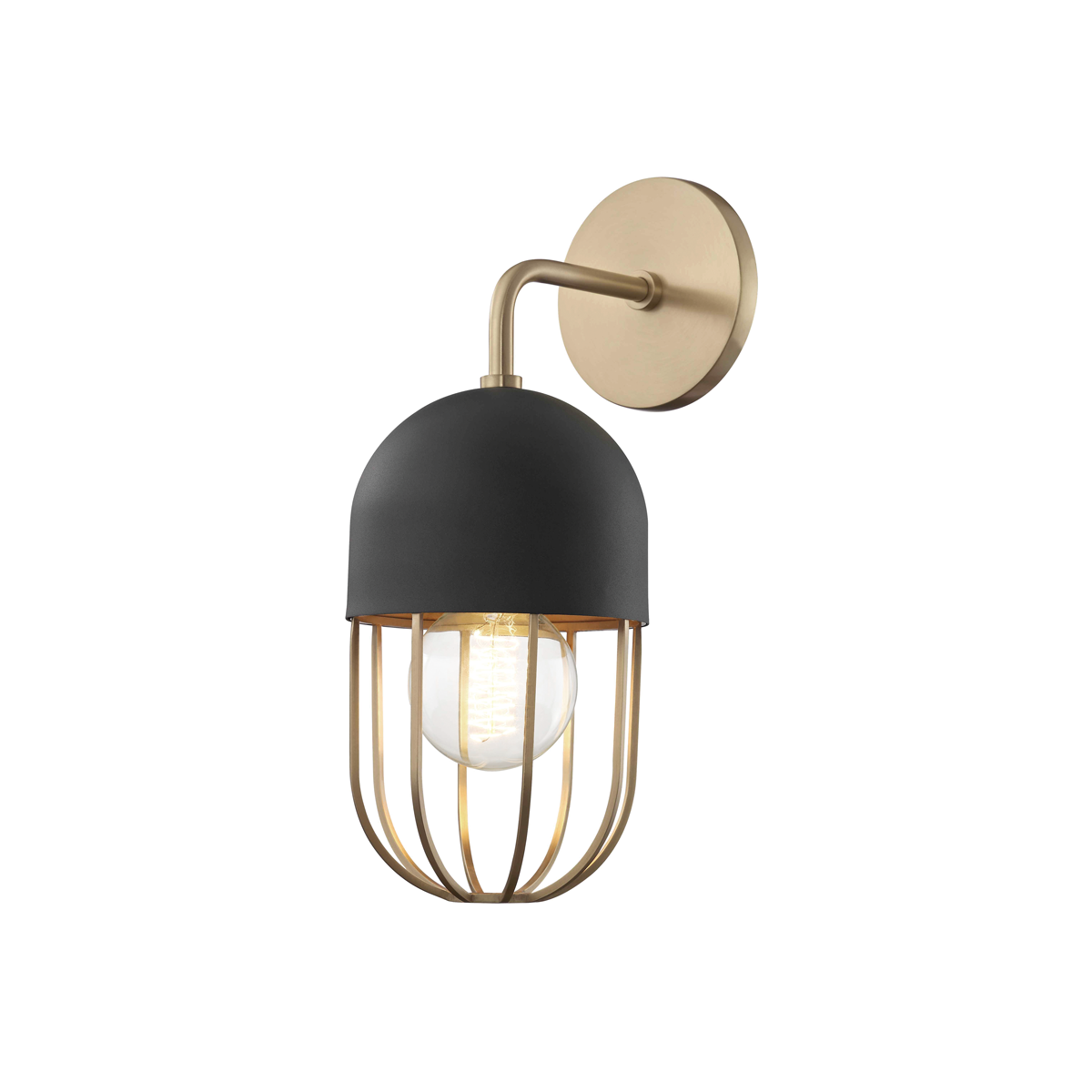 Mitzi Haley Wall Sconce in Aged Brass/black