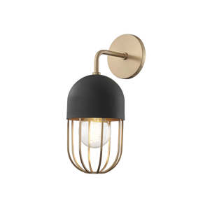 Mitzi Haley Wall Sconce in Aged Brass/black