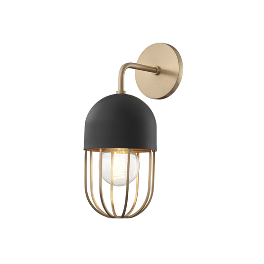 Mitzi Haley Wall Sconce in Aged Brass/black