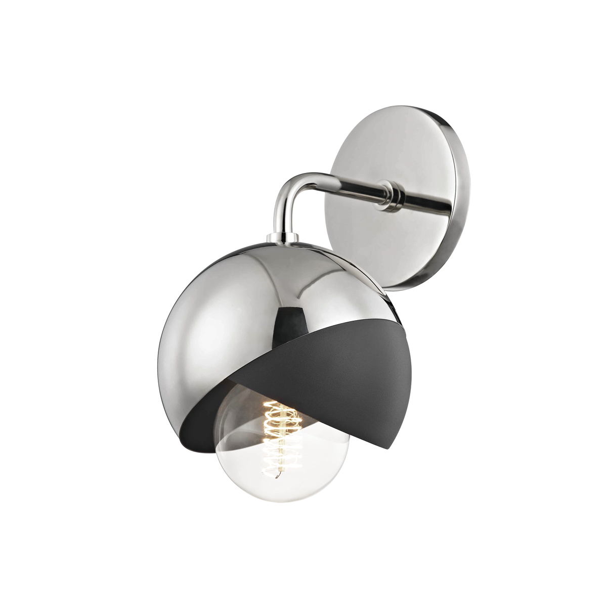 Mitzi Emma Wall Sconce in Polished Nickel/black