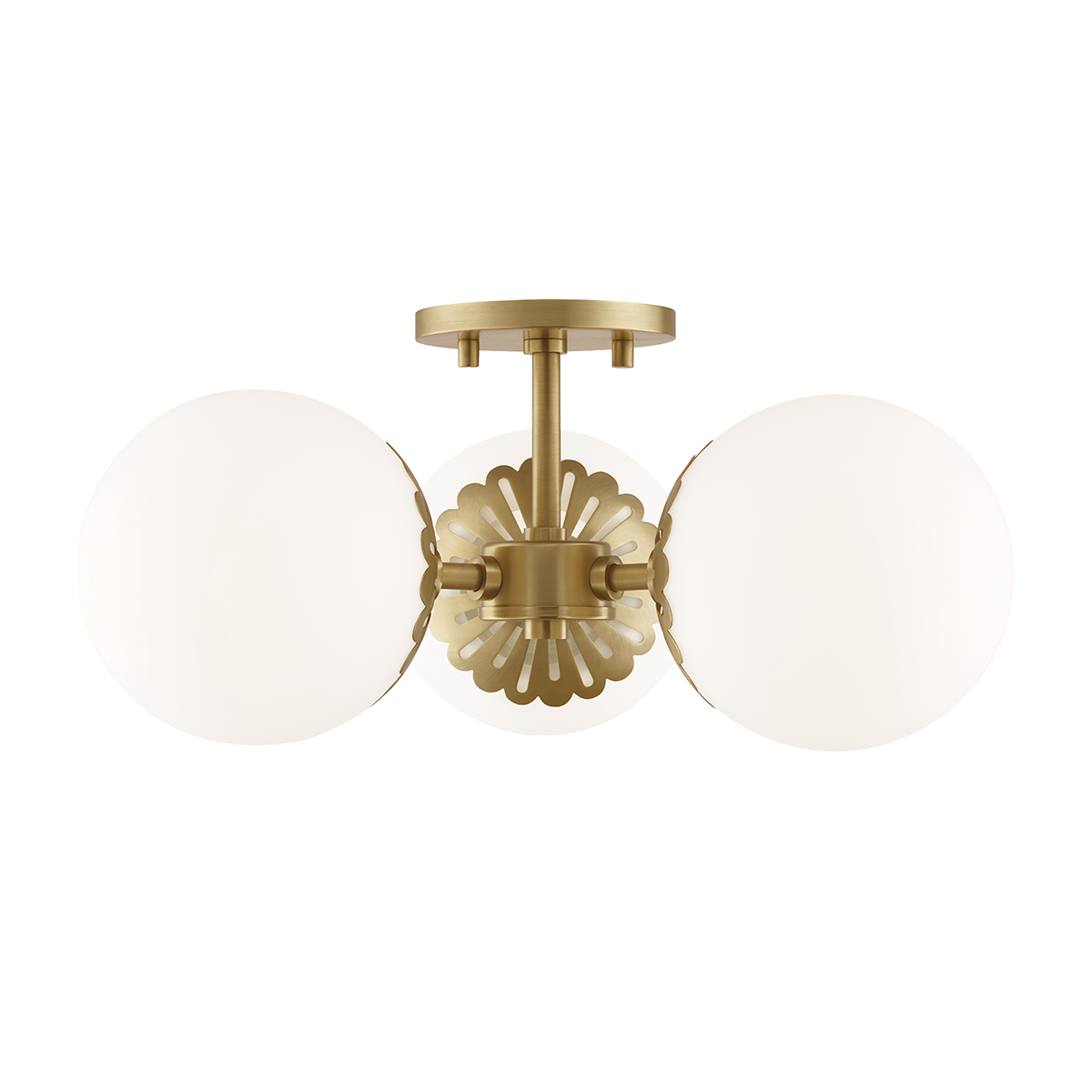 Mitzi Paige Semi Flush in Aged Brass