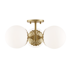Mitzi Paige Semi Flush in Aged Brass