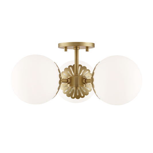 Mitzi Paige Semi Flush in Aged Brass