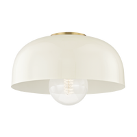 Mitzi Avery Flush Mount in Aged Brass/cream