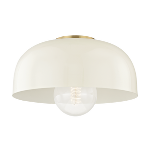 Mitzi Avery Flush Mount in Aged Brass/cream