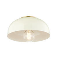 Mitzi Avery Flush Mount in Aged Brass/cream
