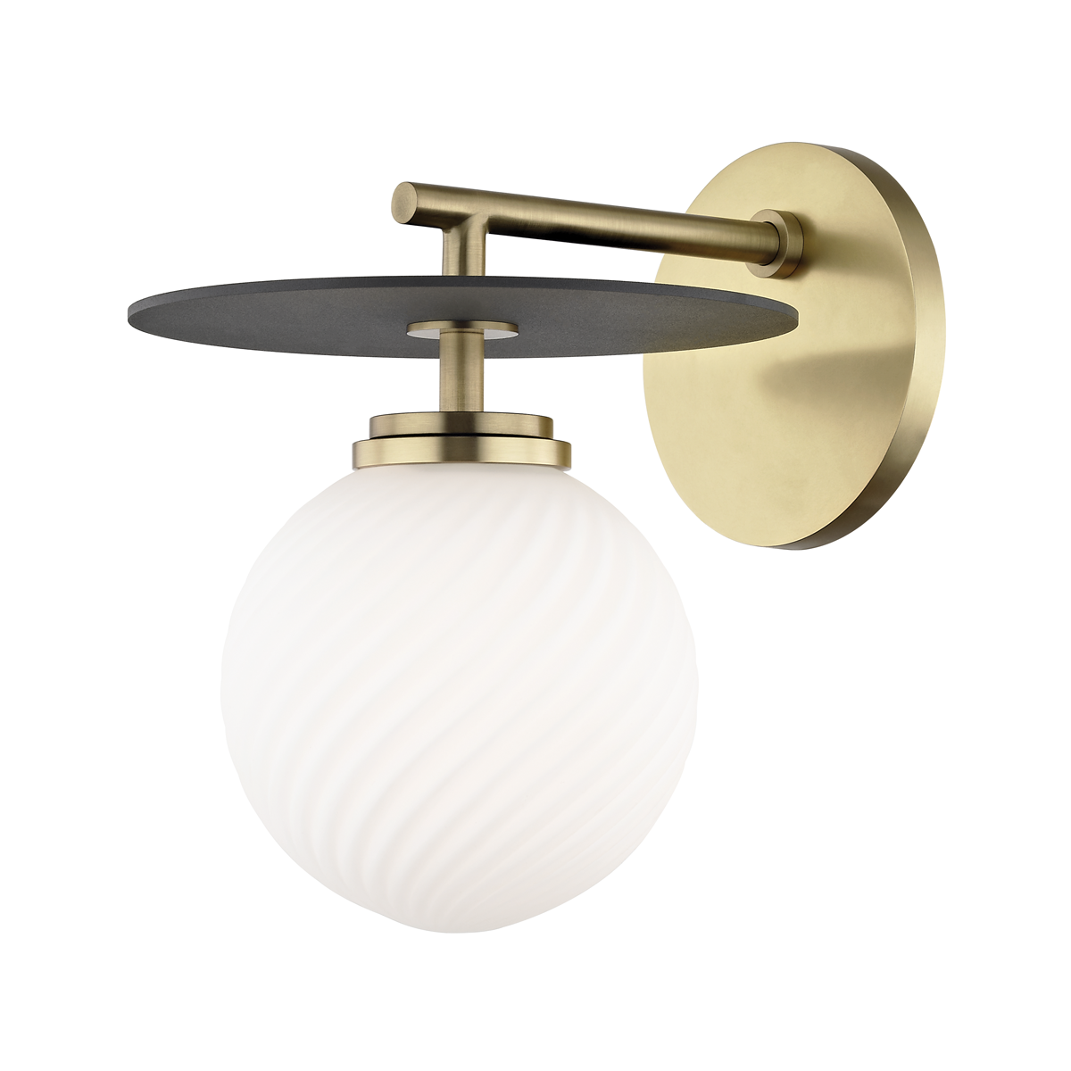 Mitzi Ellis Wall Sconce in Aged Brass/black