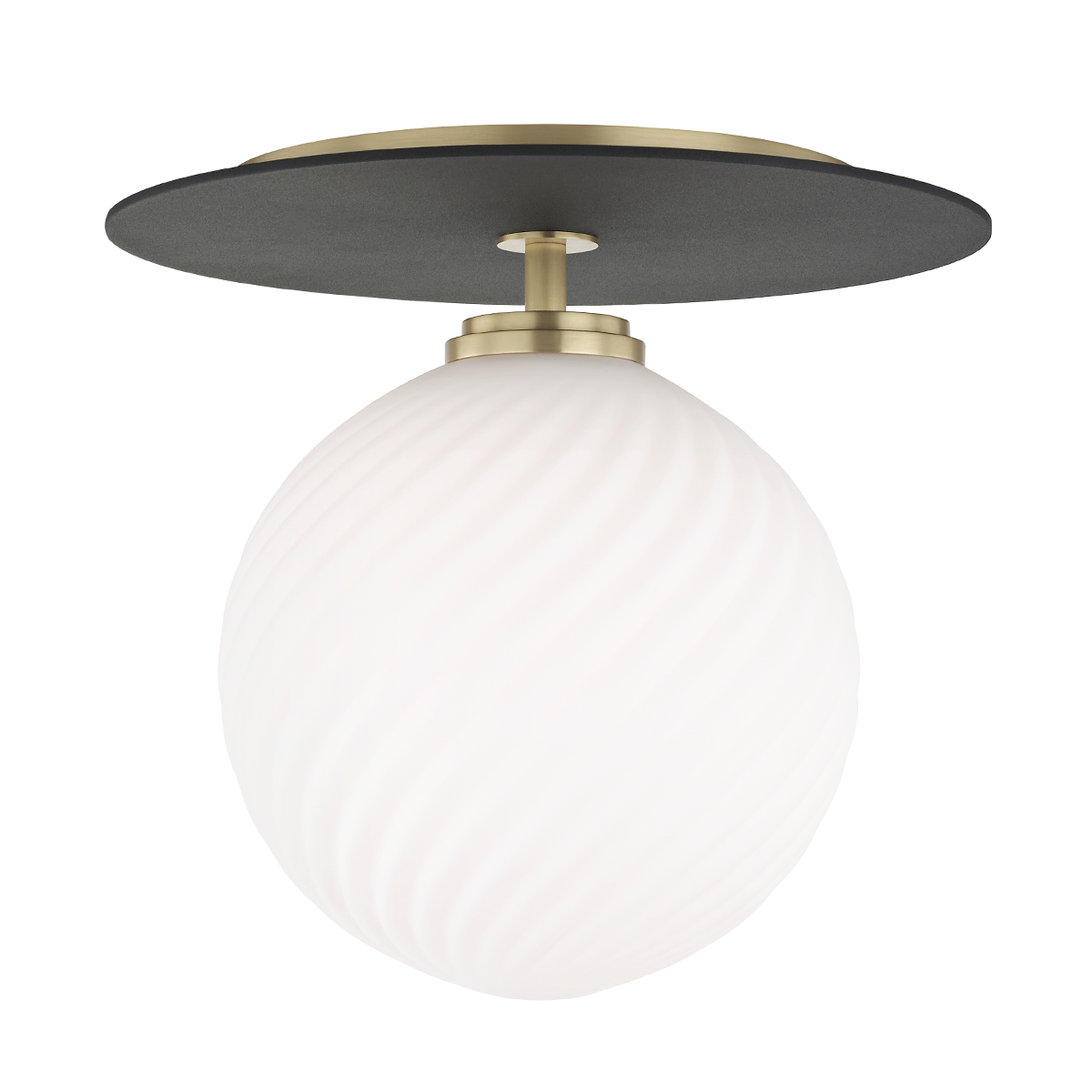 Mitzi Ellis Semi Flush in Aged Brass/black