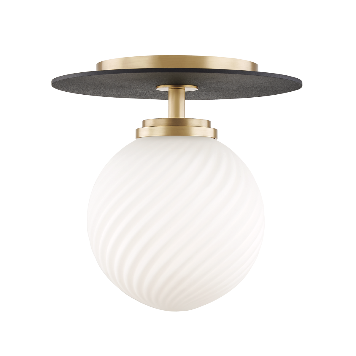 Mitzi Ellis Semi Flush in Aged Brass/black