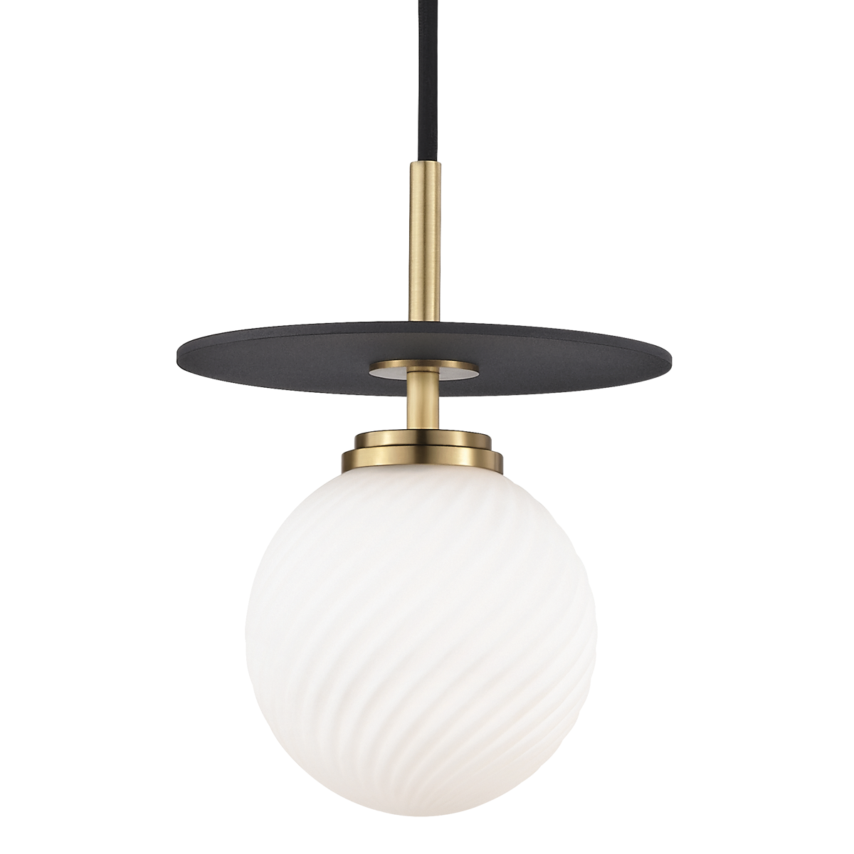 Mitzi Ellis Pendant in Aged Brass/black