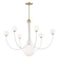 Mitzi Coco Chandelier in Aged Brass/soft Off White