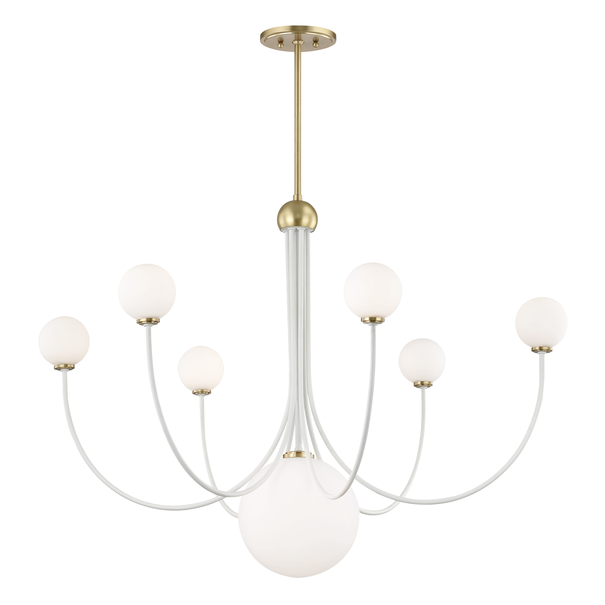 Mitzi Coco Chandelier in Aged Brass/soft Off White