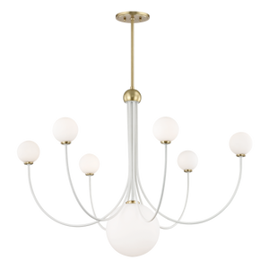 Mitzi Coco Chandelier in Aged Brass/soft Off White