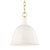 Mitzi Blair Pendant in Aged Brass/cream