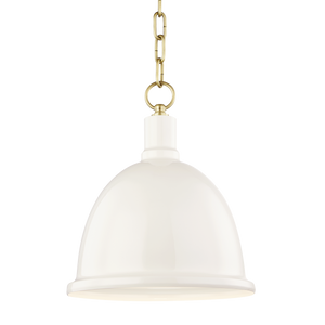 Mitzi Blair Pendant in Aged Brass/cream