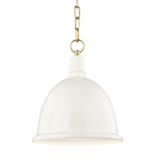 Mitzi Blair Pendant in Aged Brass/cream