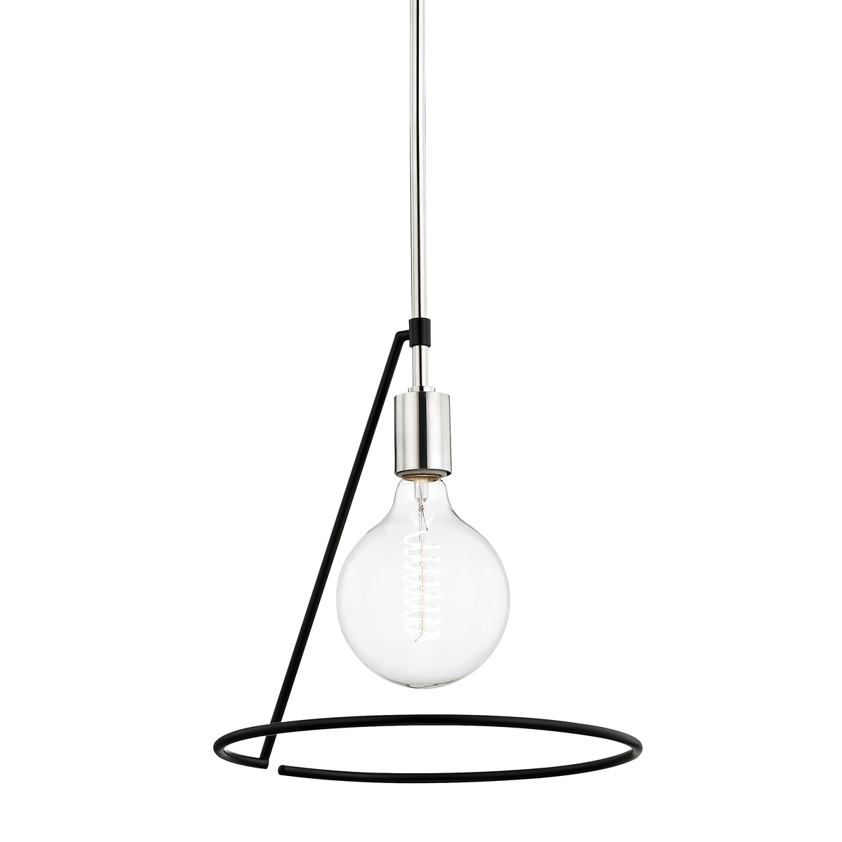 Mitzi Dana Pendant in Polished Nickel/black