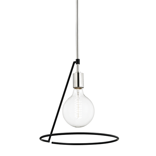 Mitzi Dana Pendant in Polished Nickel/black