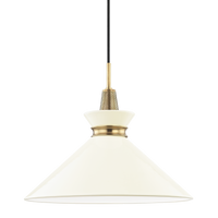 Mitzi Kiki Pendant in Aged Brass/cream