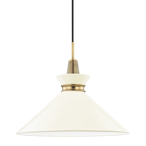 Mitzi Kiki Pendant in Aged Brass/cream
