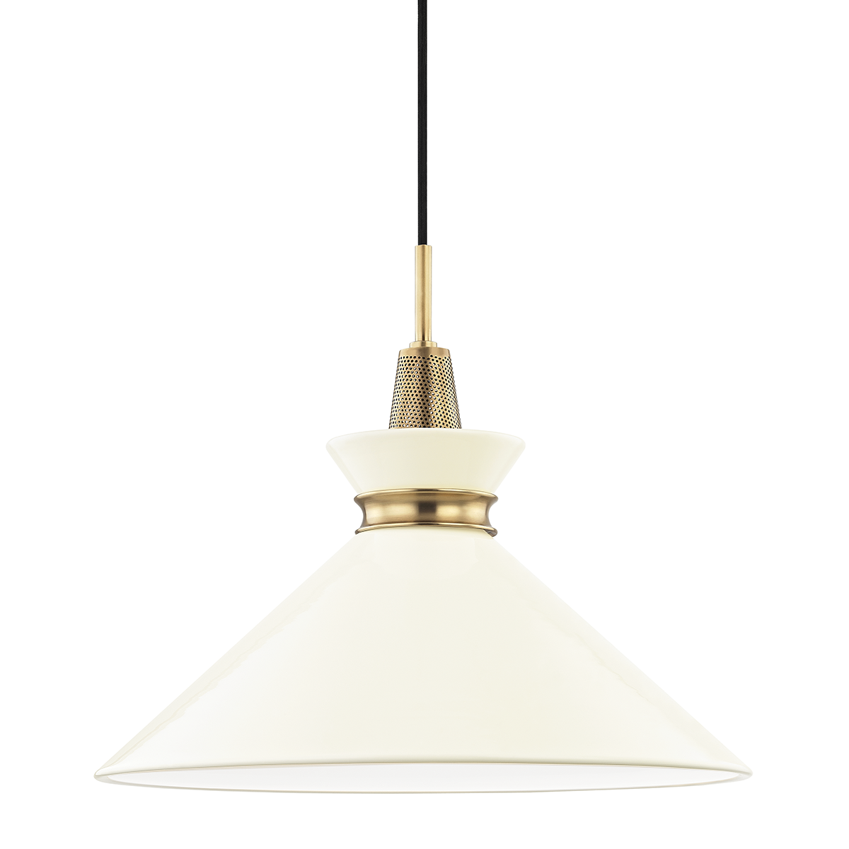 Mitzi Kiki Pendant in Aged Brass/cream