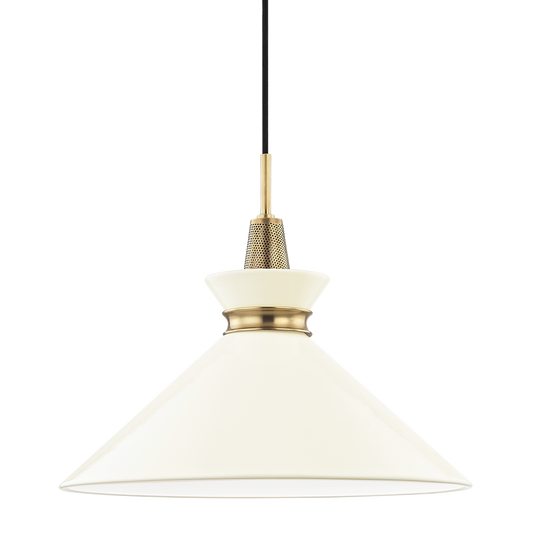 Mitzi Kiki Pendant in Aged Brass/cream