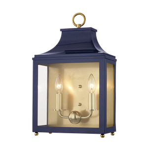 Mitzi Leigh Wall Sconce in Aged Brass/navy