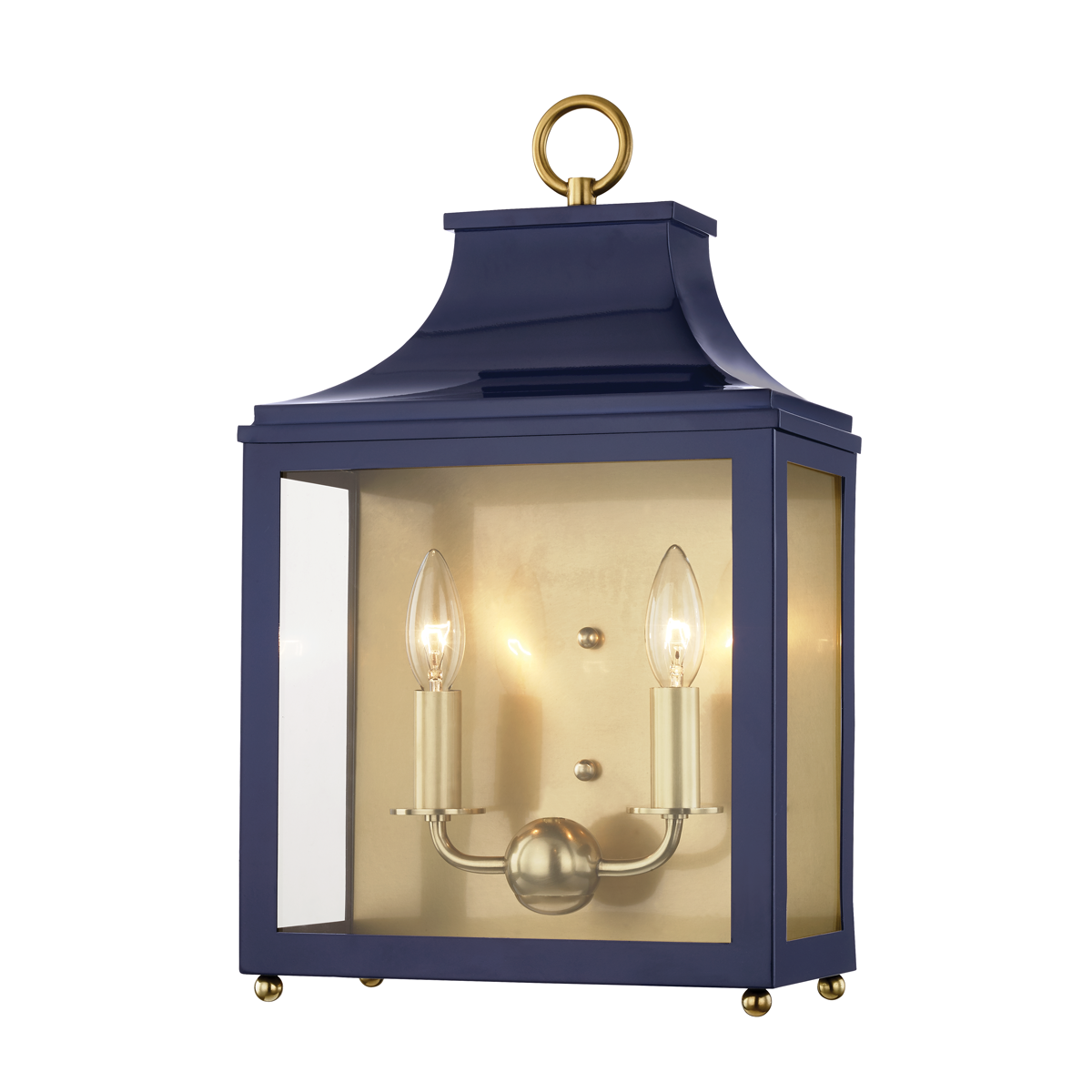 Mitzi Leigh Wall Sconce in Aged Brass/navy