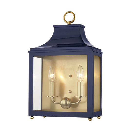 Mitzi Leigh Wall Sconce in Aged Brass/navy