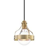 Mitzi Violet Pendant in Aged Brass